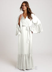 Long Bridal Ruffle Robe
