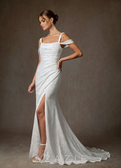 Azazie Tilly Diamond White Sheath Off the Shoulder Floral Jacquard Dress diamond_white