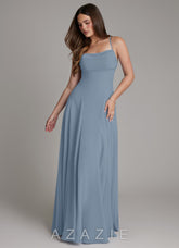 Azazie Irelia Dusty Blue A-Line Sweetheart Neckline Chiffon Dress