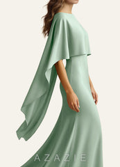 Azazie Matching Color Stretch Satin Multiway Cape