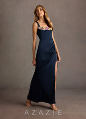 Vivianna {color} Floral Neckline Maxi Dress sp_navy/multi_#nm134264