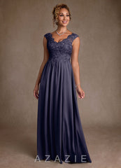 Azazie Amethyst Stormy A-Line Lace Dress