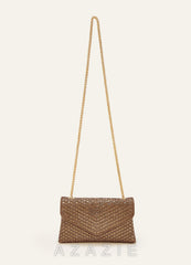Rhinestone Sequin Embellished Envelope Shoulder Bag