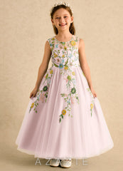 Azazie Tylie Blushing Pink Ball-Gown Pleated Tulle Dress blushing_pink
