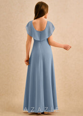 Azazie Kittie Girls Formal Dusty Blue A-Line Chiffon Dress dusty_blue