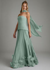 Azazie Alex Agave A-Line Corset Chiffon Dress agave