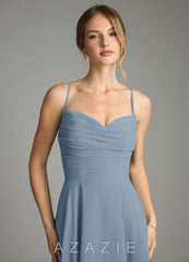 Azazie Ayla Dusty Blue A-Line Sweetheart Neckline Chiffon Dress dusty_blue