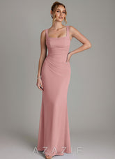 Azazie Agustina Dusty Rose Mermaid Corset Chiffon Dress