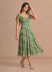 Saskia {color} Midi Dress sp_green_floral_#gf134901