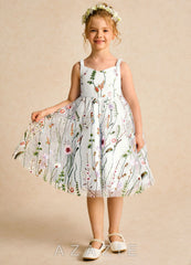 Azazie Peppa Ivory Olive A-Line Sweetheart Neckline Tulle Dress ivory/olive