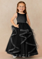 Azazie Sofia Black A-Line Beaded Tulle Dress