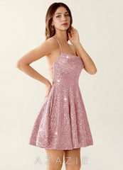 Sequorae Light Rose Pink Mini Dress