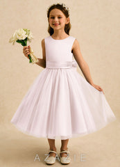 Azazie Bea Blushing Pink A-Line Bow Matte Satin Dress blushing_pink