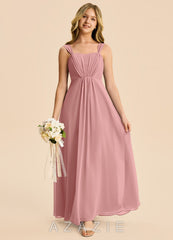 Azazie Elsie Junior Dusty Rose A-Line Sweetheart Neckline Chiffon Dress dusty_rose