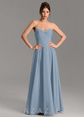 Azazie Meleena Dusty Blue A-Line Strapless Chiffon Dress dusty_blue