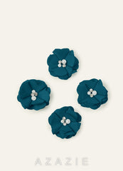 Four-Piece Matching Color Matte Satin Hair Clip Set