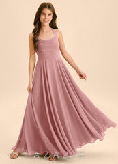 Azazie Kady Junior Dusty Rose A-Line Sweetheart Neckline Chiffon Dress dusty_rose