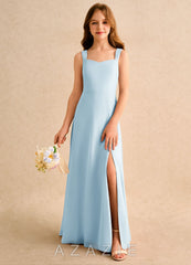 Azazie Makani Girls Formal Sky Blue A-Line Sweetheart Neckline Chiffon Dress sky_blue