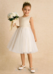 Azazie Esme Champagne Ball-Gown Bow Tulle Dress champagne
