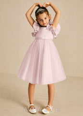 Azazie Kaeya Blushing Pink A-Line Bow Tulle Dress blushing_pink