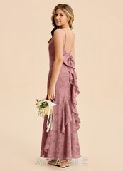 Azazie Lioren Junior Dusty Rose Mermaid Ruched Floral Burnout Dress dusty_rose