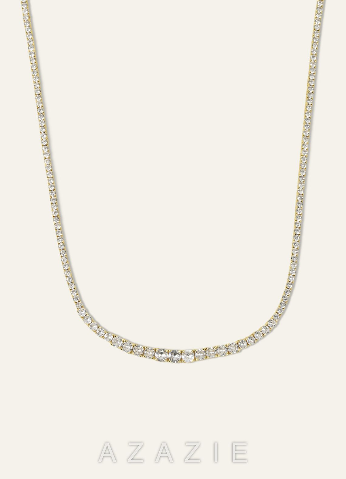 14K Gold Plated Zirconia Tennis Necklace