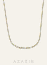 14K Gold Plated Zirconia Tennis Necklace