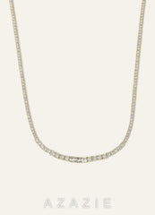 14K Gold Plated Zirconia Tennis Necklace