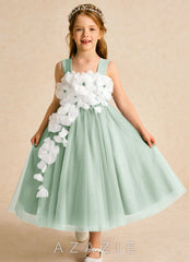 Azazie Dovey Agave Ball-Gown Bow Tulle Dress