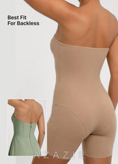 Cooling Strapless Underwire Molded Cup Bodysuit Shaper