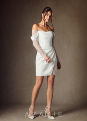 Azazie Alesya Diamond White A-Line Sweetheart Neckline Lace Dress diamond_white