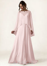 Azazie Matching Color Chiffon High Low Sheer Cape