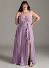 Azazie Akita Wisteria A-Line Chiffon Dress wisteria