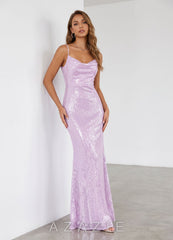 Elodie Lilac Sequins V-neck Mermaid Dress
