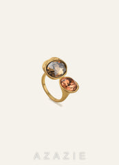 Open Toi et Moi Bezel Gemstone Ring