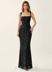 Amarante Black Sequins Lace Up Back Special Occasion Dress