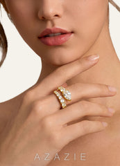 Pear Cut CZ Open Ring gold