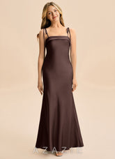Azazie Willa Junior Ganache Mermaid Bow Stretch Satin Dress
