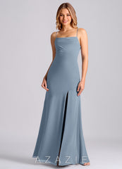 Azazie Grata Dusty Blue Mermaid Pleated Chiffon Dress dusty_blue