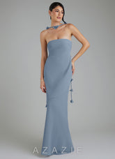 Azazie Annalise Dusty Blue Mermaid Chiffon Dress