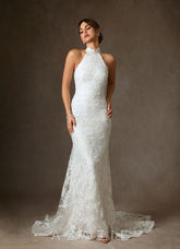 Azazie Eden Wedding Dress Diamond White Mermaid Lace Dress