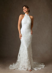 Azazie Eden Wedding Dress Diamond White Mermaid Lace Dress