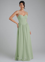 Azazie Alisha Dusty Sage A-Line Corset Chiffon Dress dusty_sage