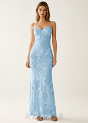 Nasasiya Sky Blue Stretch Lace Opne Back Party Dress