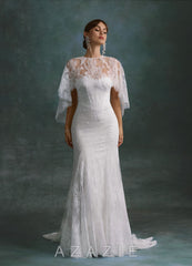 Azazie Dawna Diamond White Mermaid Strapless Lace Dress