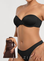 Full‑Size Strapless Underwire Formal Dress Bra black