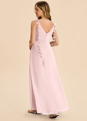 Azazie Gumdrop Junior Blushing Pink Empire Pleated Chiffon Dress