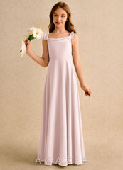 Azazie Puppy Girls Formal Blushing Pink A-Line Pleated Chiffon Dress blushing_pink