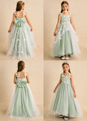 Azazie Darlina Ivory Dusty Sage Ball-Gown Lace Tulle Dress ivory/dusty_sage