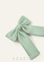 Girls Matte Satin Bow Hair Clip agave